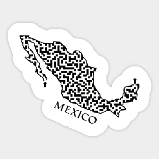 Mexico Outline Maze & Labyrinth Sticker